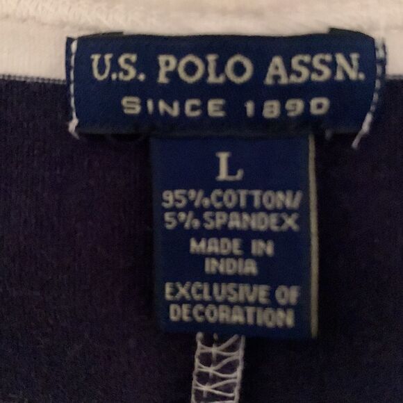U.S.Polo Assn Blue White Striped Sleeveless Maxi Dress Size L - Picture 6 of 9
